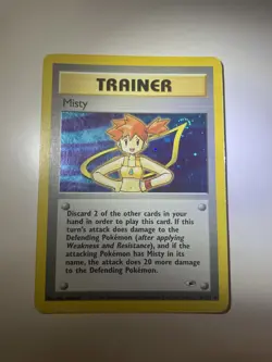 Misty 18/132 Gym Heroes Holo Rare SWIRL Pokemon Tcg Card 1999 WOTC - Image 3