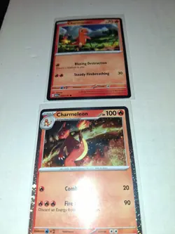 Pokemon TCG Charmander 004/165 & Chameleon 005/165 Cosmos Holo Promo SET NM - Image 1