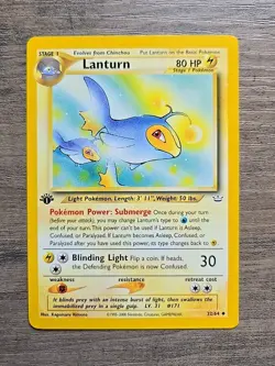 Pokemon TCG Lanturn 32/64 Uncommon Neo Revelation 1st Edition LP - Image 1