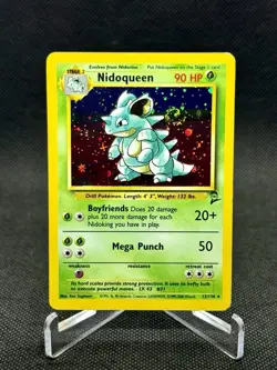 Pokemon TCG Nidoqueen Base Set 2 Holo Rare Lightly Played Swirl Free Shipping - Image 1