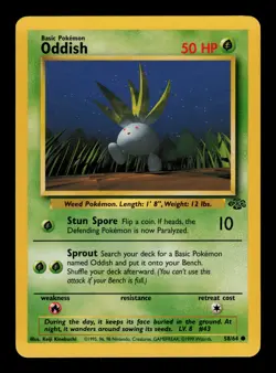 Oddish 58/64 - NM - Jungle, WOTC Pokemon Vintage 1999 - Image 1