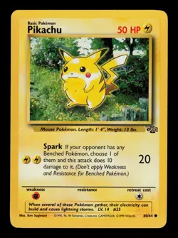 Pikachu 60/64 - LP - Jungle, WOTC Pokemon Vintage 1999 - Image 1