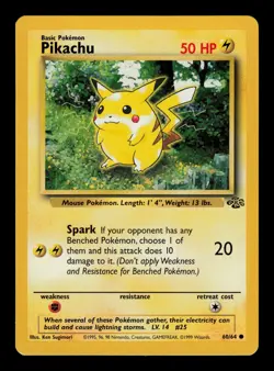Pikachu 60/64 - LP - Jungle, WOTC Pokemon Vintage 1999 - Image 1