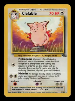 Clefable 17/64 - LP - Jungle, WOTC Pokemon Vintage 1999 - Image 1