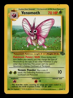 Venomoth 29/64 - LP - Jungle, WOTC Pokemon Vintage 1999 - Image 1