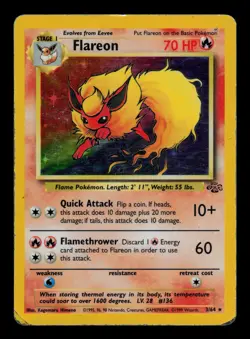 Flareon 3/64 Holo - MP - Jungle, WOTC Pokemon Vintage 1999 - Image 1