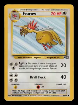 Fearow 36/64 - LP - Jungle, WOTC Pokemon Vintage 1999 - Image 1