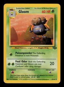 Gloom 37/64 - LP - Jungle, WOTC Pokemon Vintage 1999 - Image 1