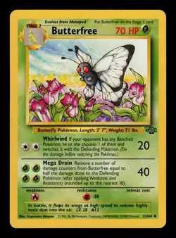 Butterfree 33/64 - LP - Jungle, WOTC Pokemon Vintage 1999 - Image 1
