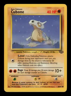Cubone 50/64 - LP - Jungle, WOTC Pokemon Vintage 1999 - Image 1