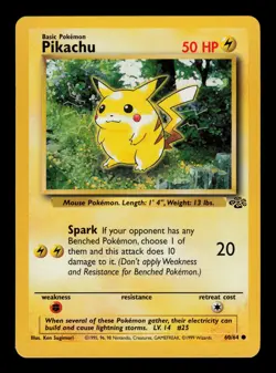 Pikachu 60/64 - LP - Jungle, WOTC Pokemon Vintage 1999 - Image 1