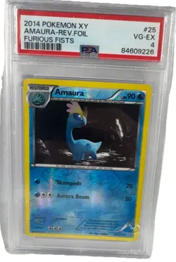 2014 Pokemon Xy AMaura Reverse Foil Furious Fists PSA 4 - Image 1