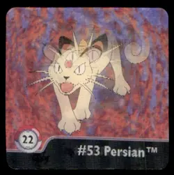 Artbox Pokemon Action Flipz Series One (1999) #52 Meowth / #53 Persian No. 22 - Image 1