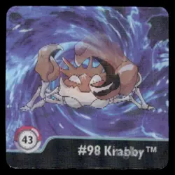 Artbox Pokemon Action Flipz Series One (1999) #98 Krabby / #99 Kingler No. 43 - Image 1
