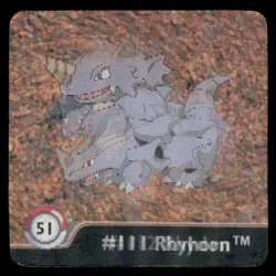 Artbox Pokemon Action Flipz Series One (1999) #111 Rhyhorn / #112 Rhydon No. 51 - Image 1
