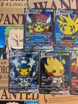 Goku, Vegeta Dragon Ball Z x Pikachu Custom Cosplay Pokemon Card Full Art Holo - Image 2