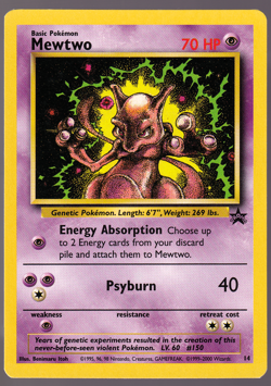Mewtwo 14 Black Star Promo 2000 Pokemon Card LP - Image 1