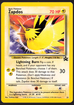Zapdos 23 Black Star Promo 2000 Pokemon TCG Card NM - Image 1