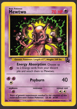 Mewtwo 14 Black Star Promo 2000 Pokemon Card NM - Image 1