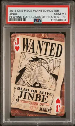 2015 ONE PIECE WANTED POSTER PLAYING CARDS Jinbe PSA 10 - Image 1