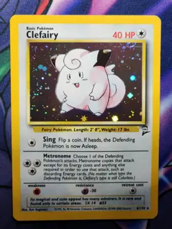 Clefairy 6/130 Base Set 2 Holo Rare Unlimited Pokemon Card TCG - NM - Image 1