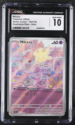 Pokemon Milcery 152/142 Stellar Crown Illustration Rare CGC 10 GEM MINT - Image 1