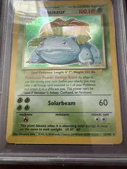 1999 POKEMON BASE SET UNLIMITED #15 VENUSAUR-HOLO PSA 9 - Image 2