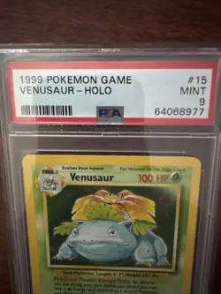 1999 POKEMON BASE SET UNLIMITED #15 VENUSAUR-HOLO PSA 9 - Image 3
