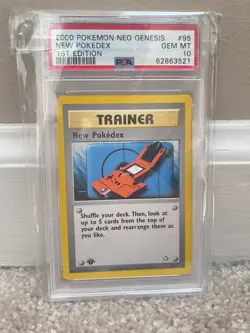 Pokemon New Pokedex 2000 1st Edition Neo Genesis #95 PSA 10 - Image 1