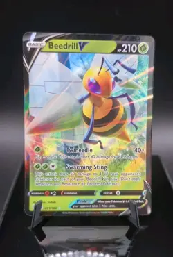 Pokemon TCG Beedrill V Sword & Shield-Astral Radiance 001/189 Holo Ultra Rare - Image 1
