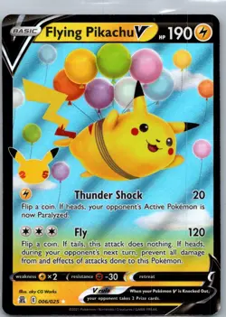 Pokemon TCG Flying Pikachu V 6/25 Celebrations NM - Image 1