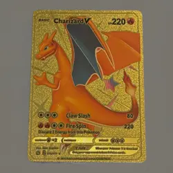 Charizard V Gold Foil Pokemon Card HP220 079/073 Fan Art - Image 1