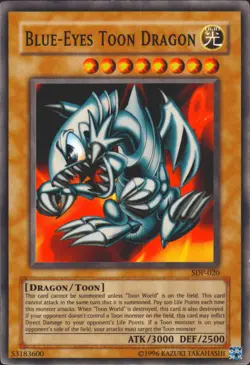 Blue-Eyes Toon Dragon SDP-020 Unlimited Starter Deck: Pegasus YuGiOh! Card LP - Image 1