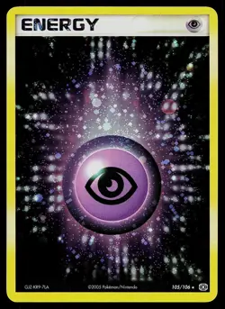 Pokemon Card - Psychic Energy Emerald SWIRL 105/106 Holo Rare - Image 1