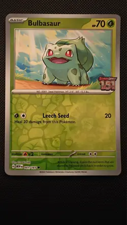 Pokemon Card - Bulbasaur BestBuy Promo 001/165 Scarlet & Violet 151 - M/NM {508} - Image 2