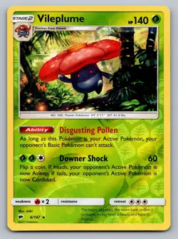 Pokemon TCG SM - Burning Shadows Vileplume 6/147 Reverse Holo - Image 1