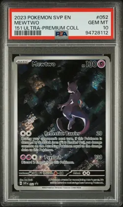 2023 POKEMON SVP EN-SV BLACK STAR PROMO 151 ULTRA-PREM COLL #052 MEWTWO PSA 10 - Image 1