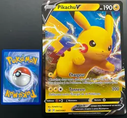 Carte Pokemon PIKACHU SWSH061 PROMO Ultra Rare V JUMBO EB4.5 FR NEUF - Image 2