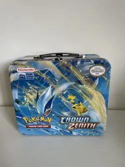 Pokemon Trading card tin case/ lunch box win/ storage tin - Image 1