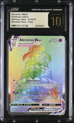 CGC Pristine 10 Alcremie VMAX 073/072 Rainbow Shining Fates Pokemon Card - Image 1