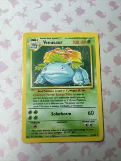 LP-MP Pokemon Card Venusaur 15/102 Base Set Unlimited 1999 WOTC Holo Rare - Image 1