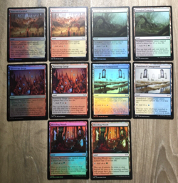 MAGIC THE GATHERING LAND CARDS DUSKMOURN EDITION MIXED FOIL FINISH RARE MTG AUS - Image 1