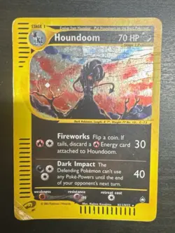 Pokemon Card- Houndoom-Aquapolis-Holo-H11/H32-Rare-NoCrystal-ENG-POOR - Image 1
