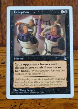 Deception x1 MTG Portal Three Kingdoms P3K Magic Moderate Play MP English - Image 1