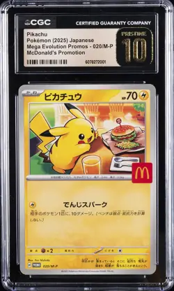 2025 POKEMON JPN MEGA EVOLUTION MCDONALDS PROMO #020/M-P PIKACHU CGC 10 PRISTINE - Image 1