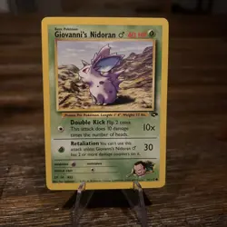 NM (Unlimited) Pokemon GIOVANNI'S NIDORAN Card GYM CHALLENGE Set 76/132 COMMON - Image 1