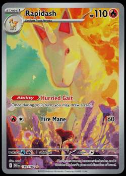 2025 Pokemon SV Destined Rivals Rapidash #189/182 Holo Illustration Rare - Image 1