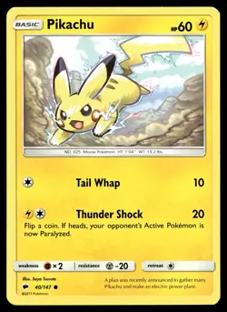 Pokemon SM - Burning Shadows 40/147 Pikachu - Image 1