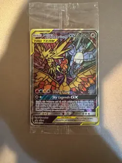 Moltres & Zapdos & Articuno Stained Glass HOLO SEALED GX (SM210 Pokemon) - Image 1