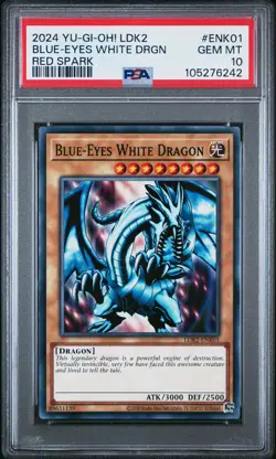 2024 YU-GI-OH! LEGEND DECKS II RED SPARK #ENK01 BLUE-EYES WHITE DRAGON PSA 10 - Image 1